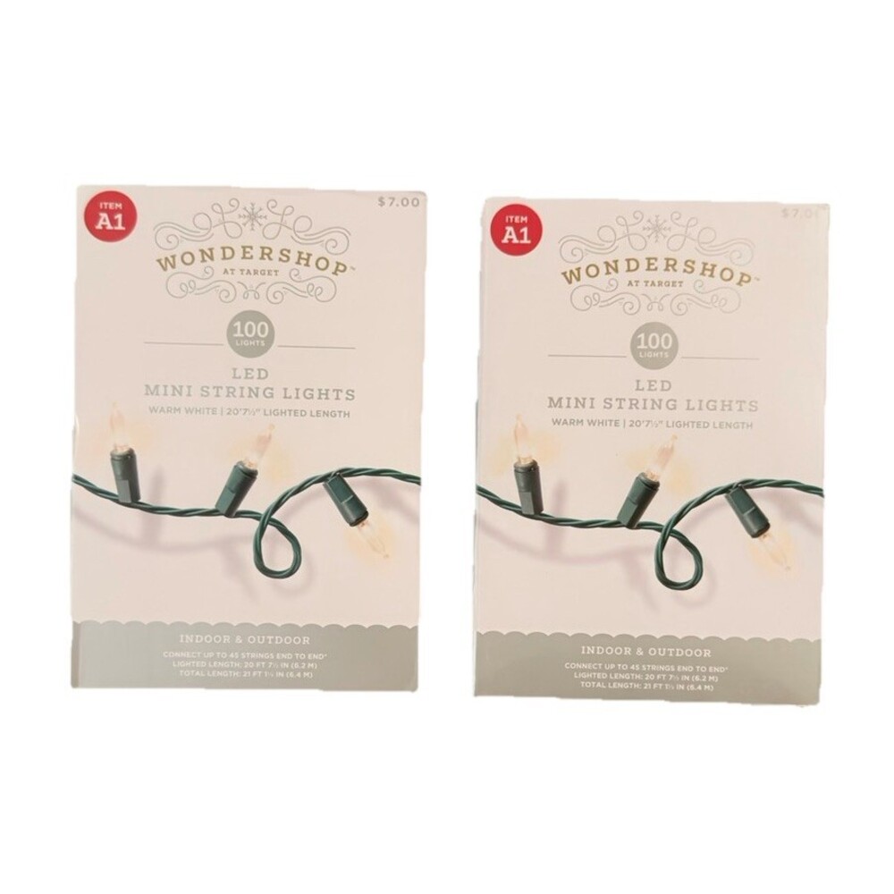 WonderShop Mini LED String Lights 100ct Warm White – 2 Boxes